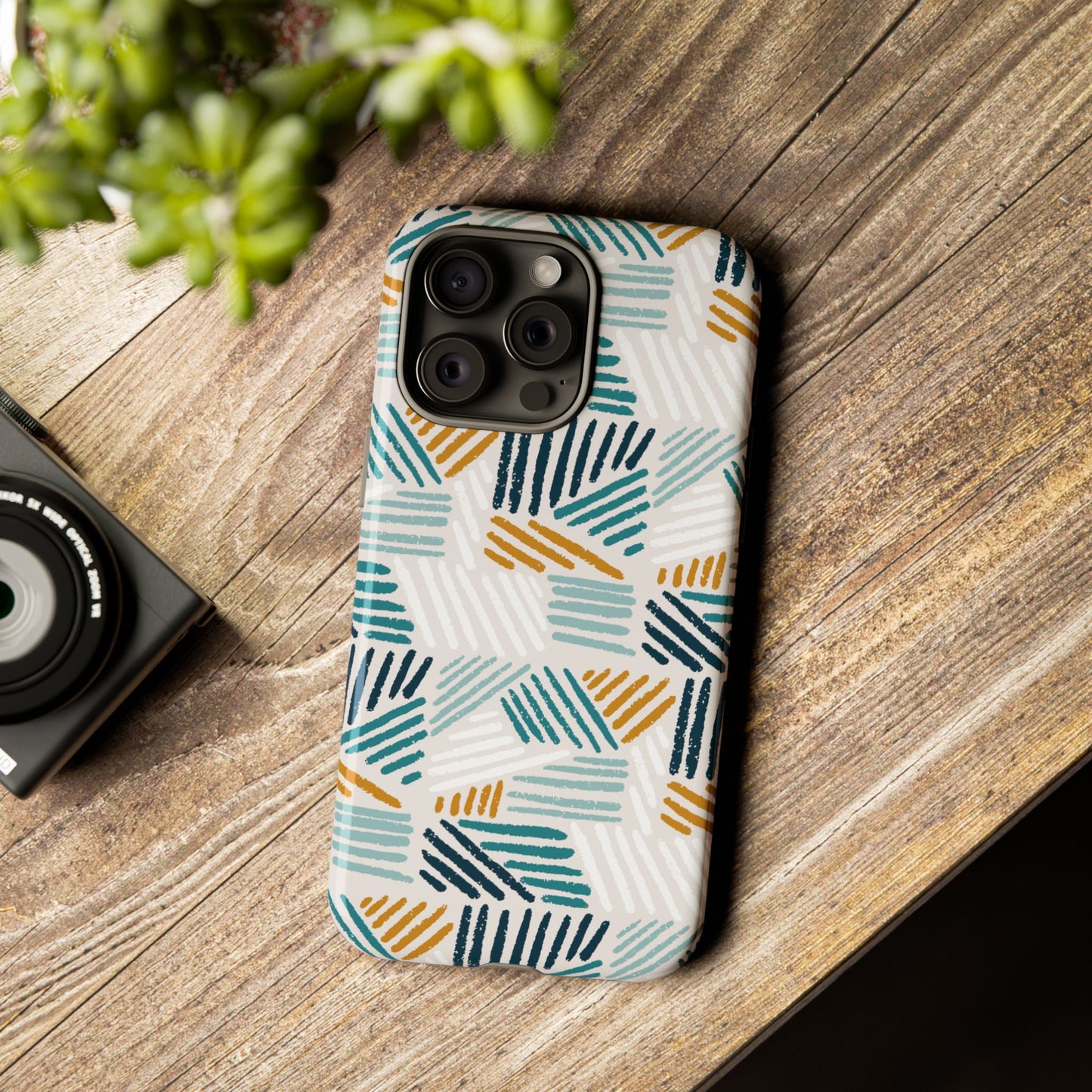 Stylish Tough Phone Case with Geometric Design