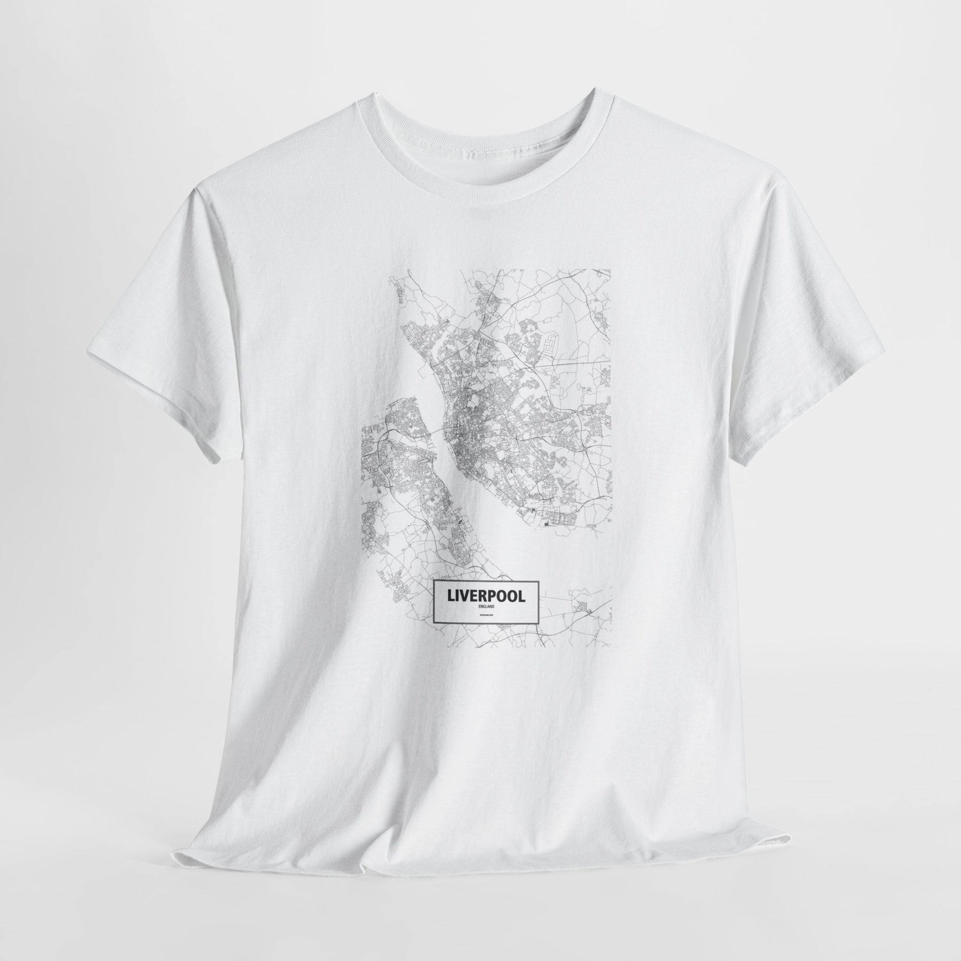 Liverpool Map Unisex Heavy Cotton Tee - Casual Cool Graphic Shirt - Roe Creation