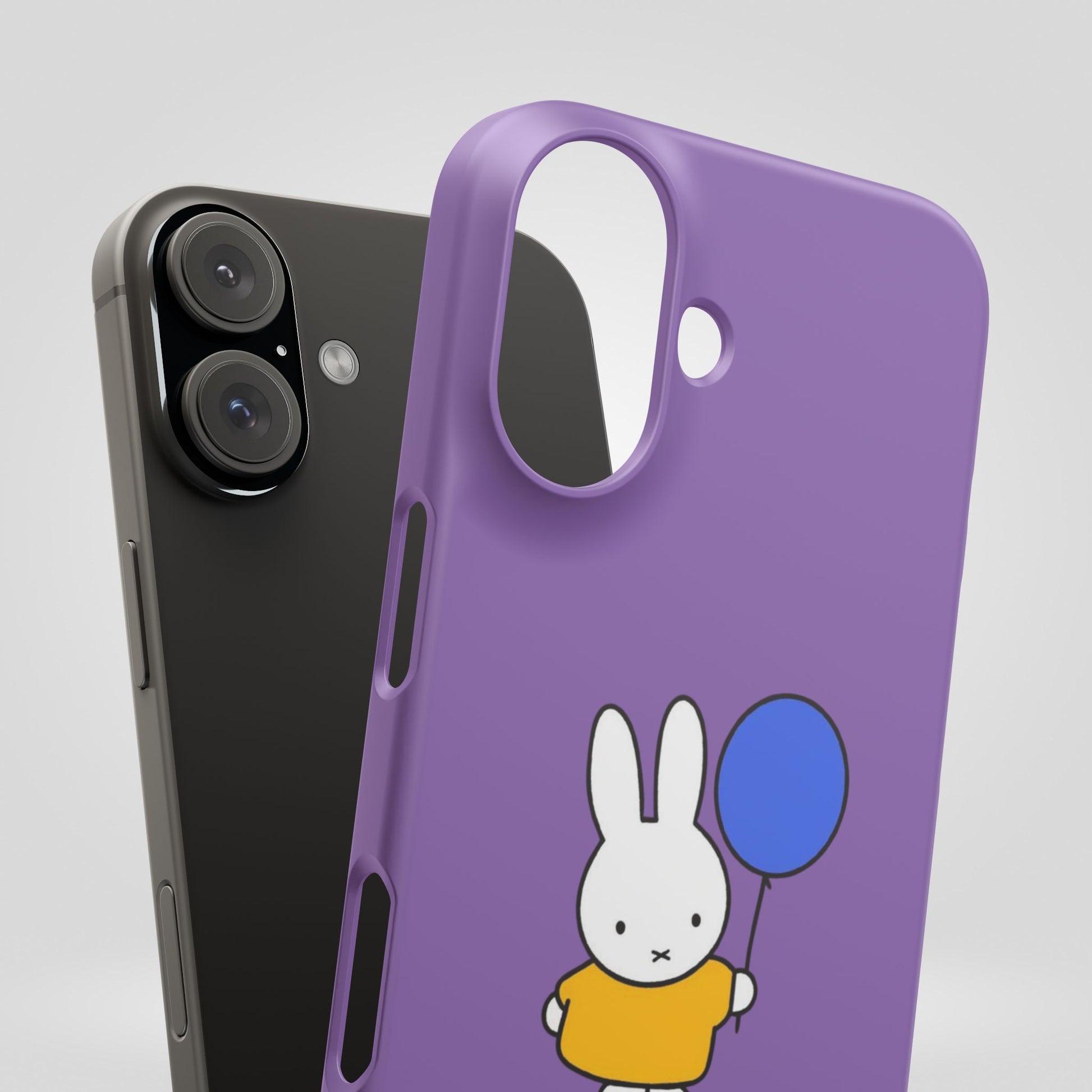 Miffy Phone Case, iPhone, Samsung Snap Case - Cartoon Fun Purple Phone Accessory for Kids and Adults - Roe Creation