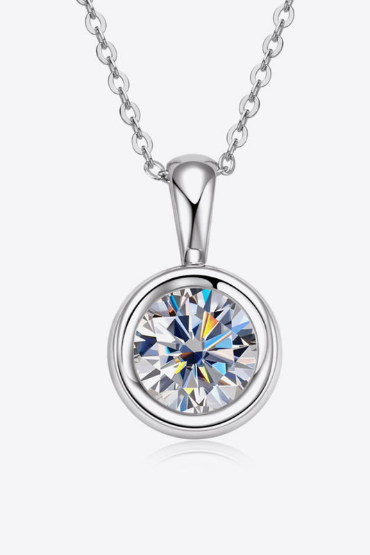 2 Carat Moissanite 925 Sterling Silver Necklace - Roe Creation