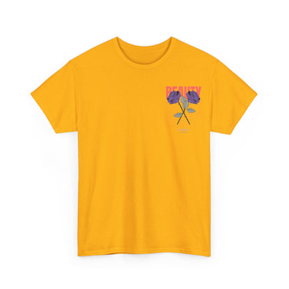 Beautiful Blooms Unisex Heavy Cotton Tee - Flower Graphics, Stylish Shirt, Gift for Her, Trendy Casual Wear, Art Lover Apparel - Roe Creation