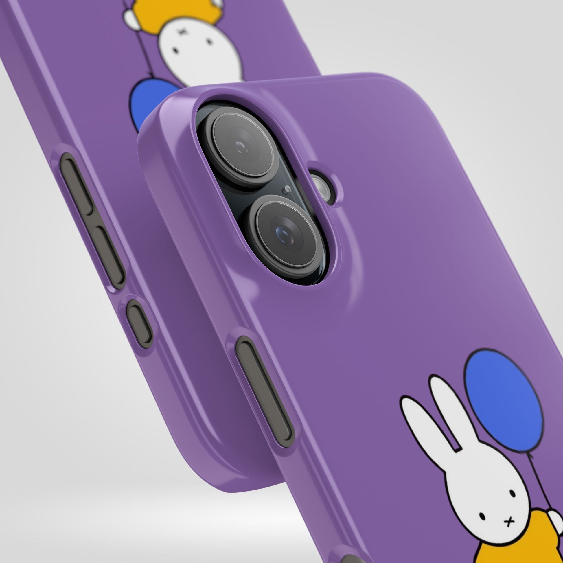 Miffy Phone Case, iPhone, Samsung Snap Case - Cartoon Fun Purple Phone Accessory for Kids and Adults - Roe Creation