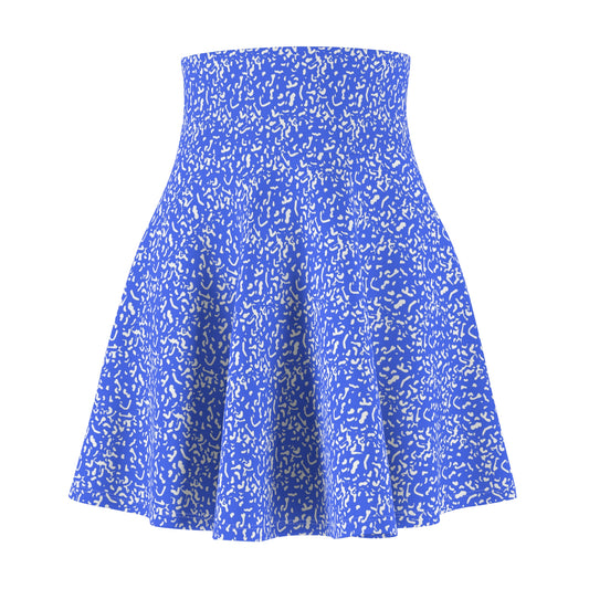 Vibrant Patterned Blue Women’s Skater Skirt! – Perfect for Spring Outings & Casual Wear