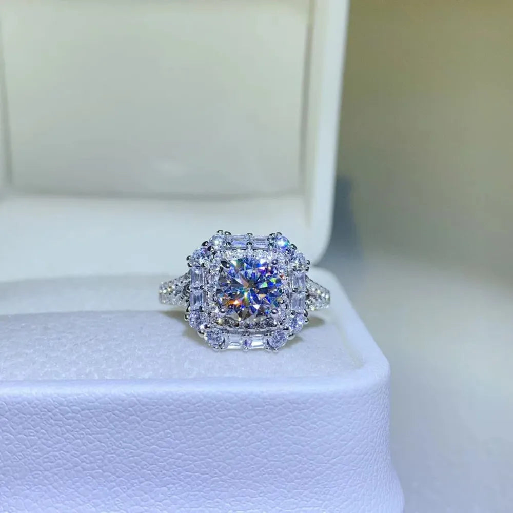 1 Carat Moissanite 925 Sterling Silver Ring - Roe Creation