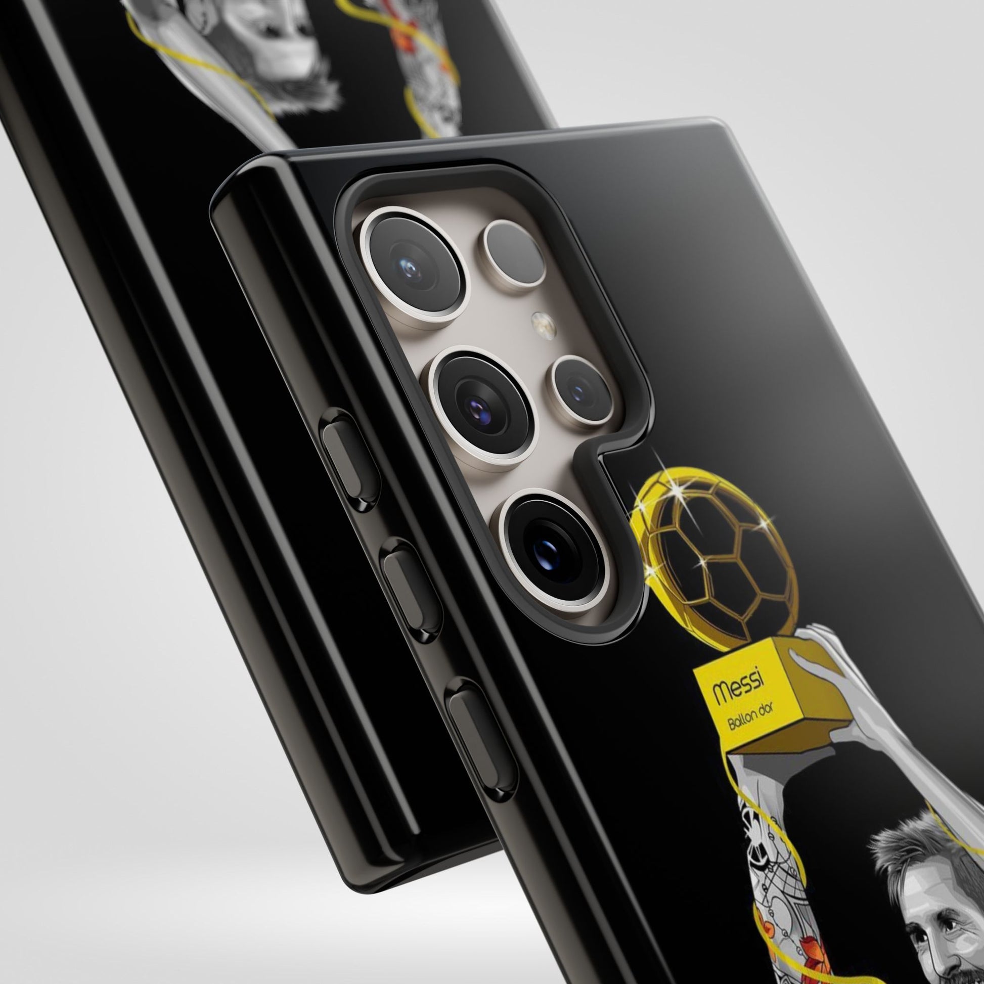 Messi Ballon Dor Black Phone Case - Tough Cases for Soccer Fans - Roe Creation