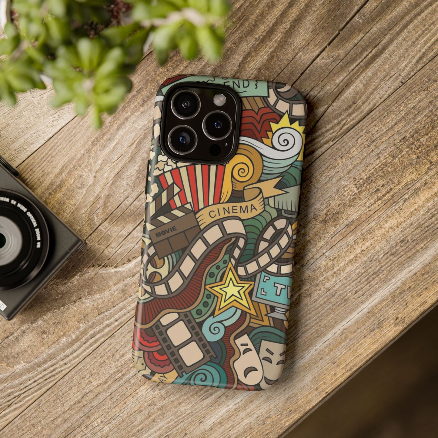 Cinema Vibes Pattern iPhone Case - Tough Cases with Movie & TV Design