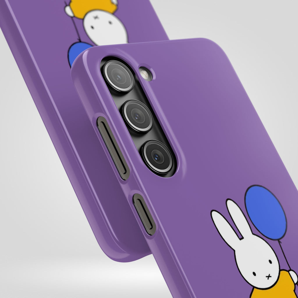 Miffy Phone Case, iPhone, Samsung Snap Case - Cartoon Fun Purple Phone Accessory for Kids and Adults - Roe Creation