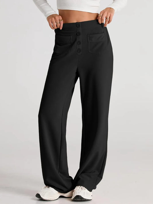 High Waist Wide Leg Pants - Roe Creation