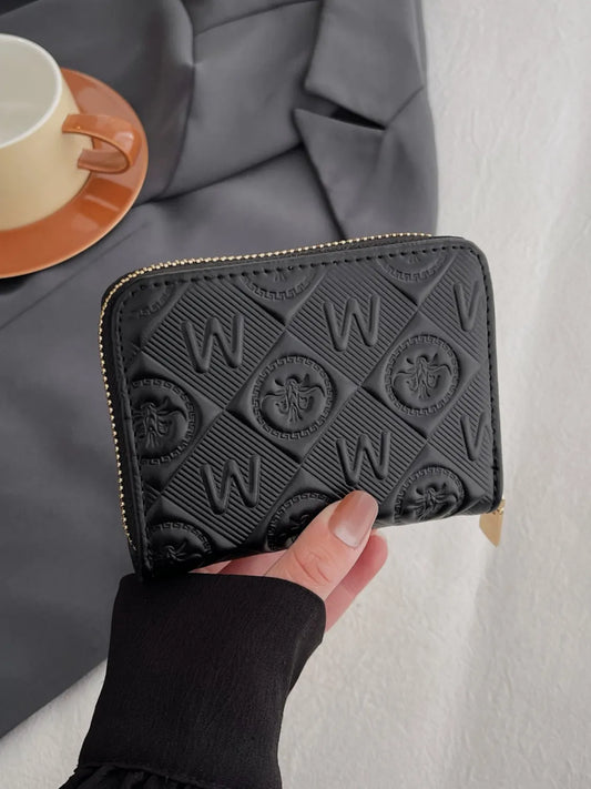 Embossed Zip Mini Wallet - Roe Creation