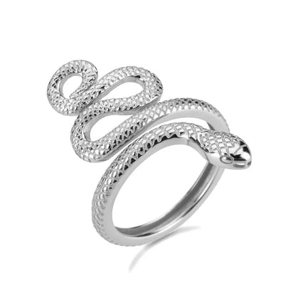 925 Sterling Silver Snake Shape Ring - Roe Creation