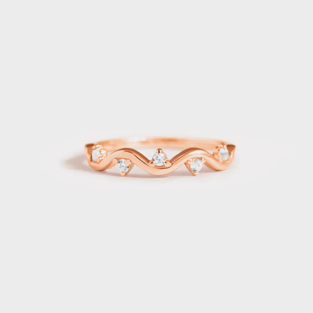 925 Sterling Silver Inlaid Zircon Ring - Roe Creation