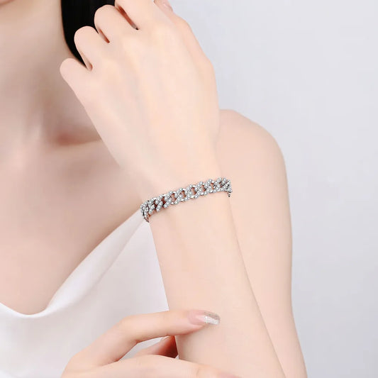 4.63 Carat Moissanite 925 Sterling Silver Bracelet - Roe Creation