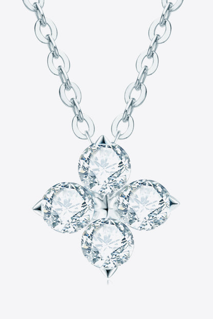 Moissanite Four Leaf Clover Pendant Necklace - Roe Creation