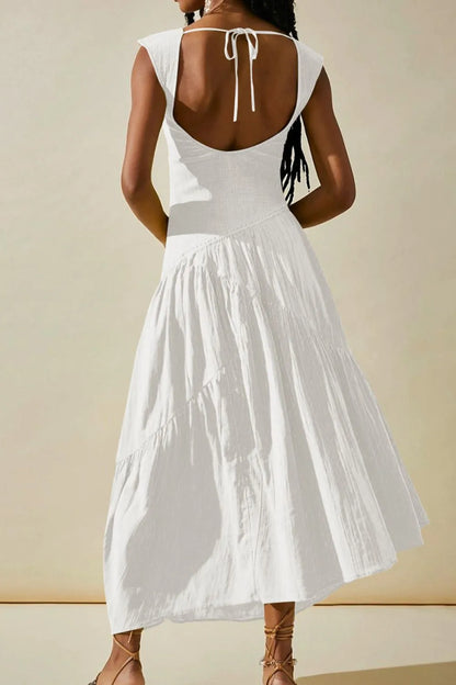 Square Neck Wide Strap Dress - Roe Creation