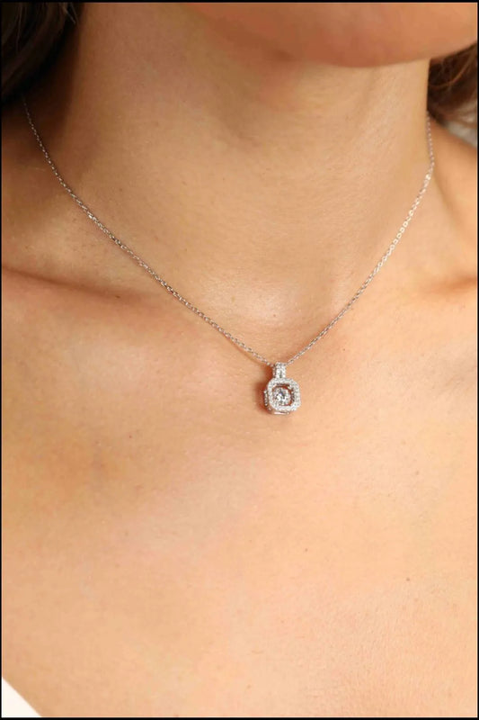 Adored Moissanite 925 Sterling Silver Necklace - Roe Creation