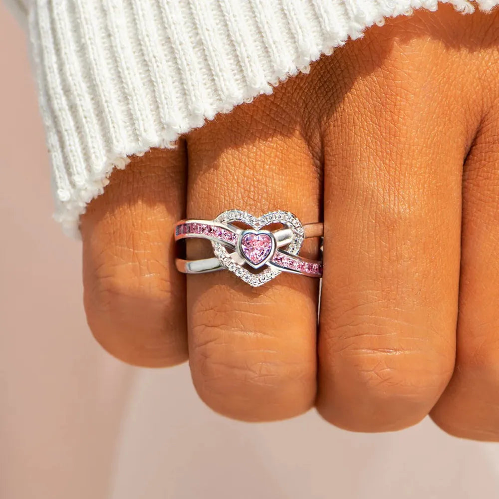 Heart Shape Zircon 925 Sterling Silver Ring - Roe Creation