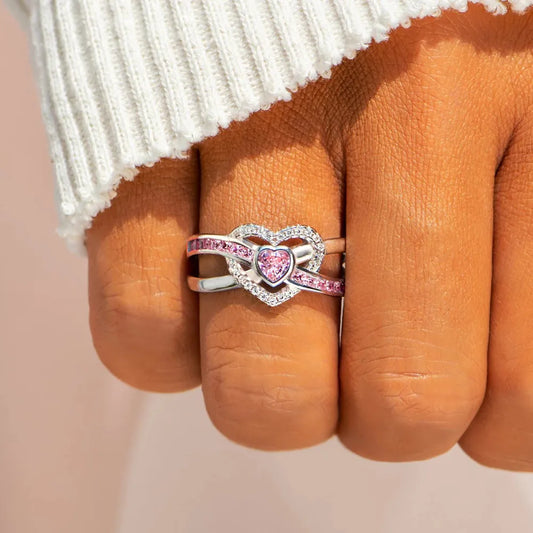 Heart Shape Zircon 925 Sterling Silver Ring - Roe Creation