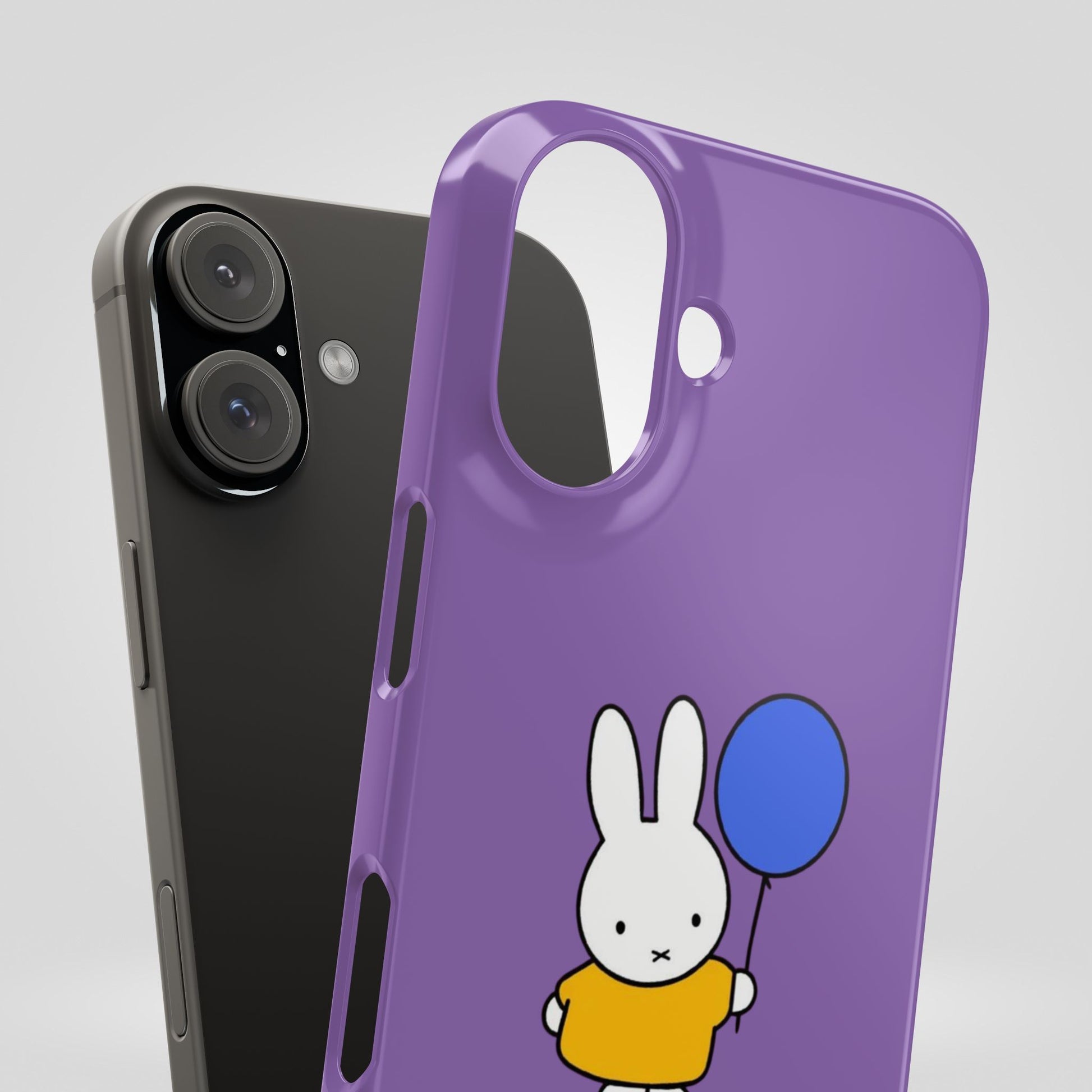 Miffy Phone Case, iPhone, Samsung Snap Case - Cartoon Fun Purple Phone Accessory for Kids and Adults - Roe Creation