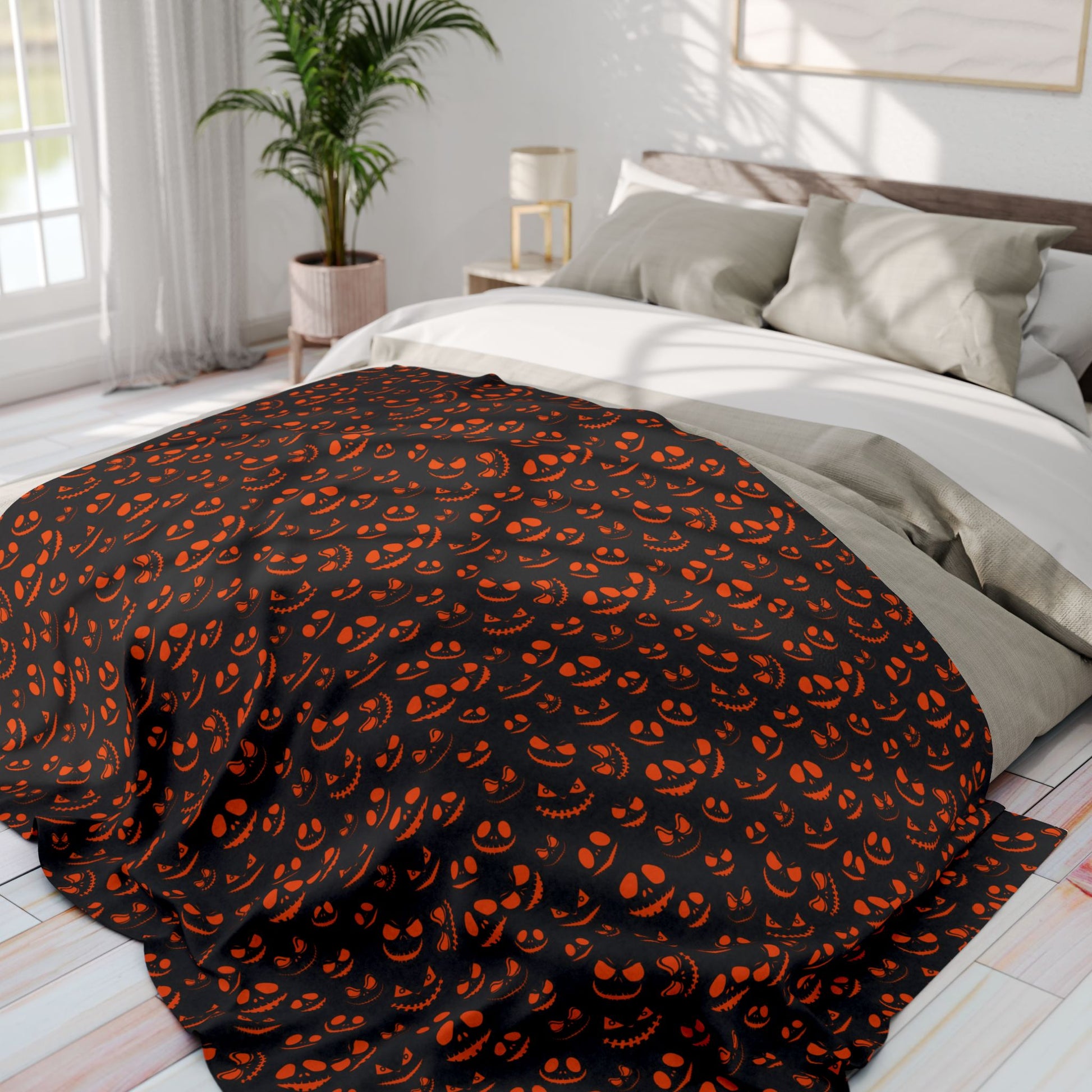 Halloween Pumpkin Fleece Blanket for Gift