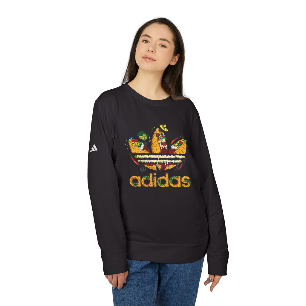 Original Adidas Funny Taco Lover Fleece Crewneck Sweatshirt, Cute Foodie Gift, Unisex Casual Wear, Perfect for Birthdays - Roe Creation