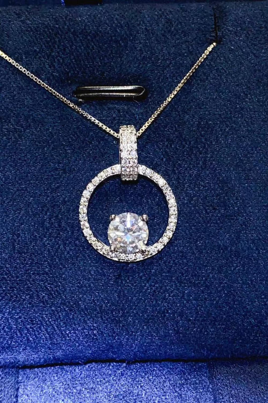 1 Carat Moissanite 925 Sterling Silver Necklace - Roe Creation
