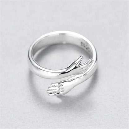 Hug Shape 925 Sterling Silver Bypass Ring - Roe Creation