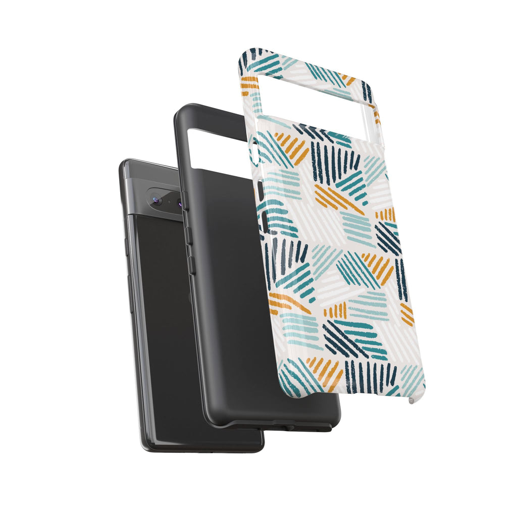 Stylish Tough Phone Case with Geometric Design - Roe Creation