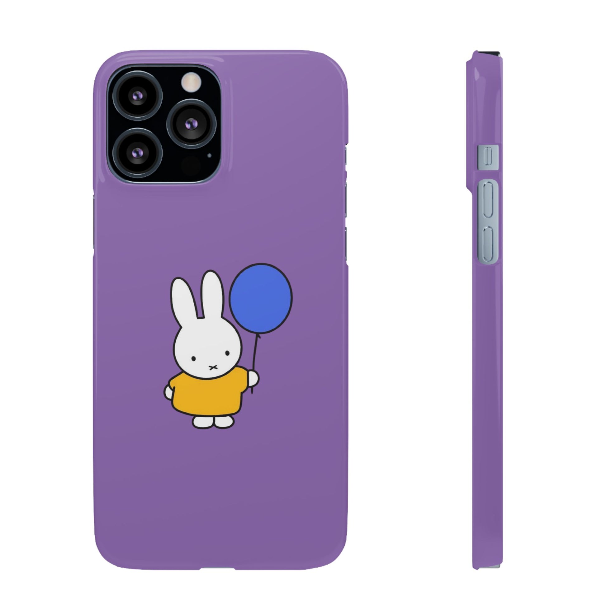 Miffy Phone Case, iPhone, Samsung Snap Case - Cartoon Fun Purple Phone Accessory for Kids and Adults - Roe Creation