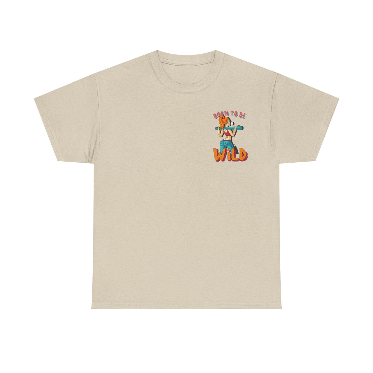 Born to Be Wild Unisex Heavy Cotton Tee, Fun Graphic Shirt, Adventure Tee, Gift for Nature Lovers, Casual Wear, Festival Top, Summer Fashion - Roe Creation