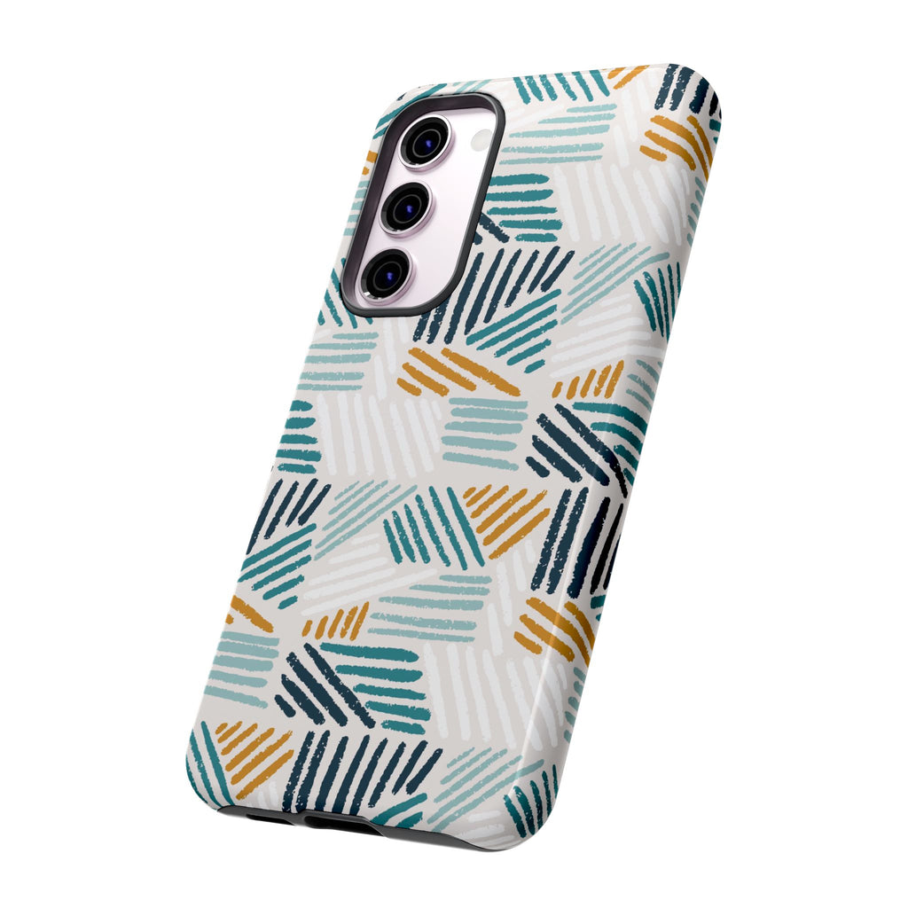 Stylish Tough Phone Case with Geometric Design - Roe Creation