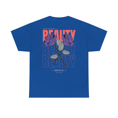 Beautiful Blooms Unisex Heavy Cotton Tee - Flower Graphics, Stylish Shirt, Gift for Her, Trendy Casual Wear, Art Lover Apparel - Roe Creation