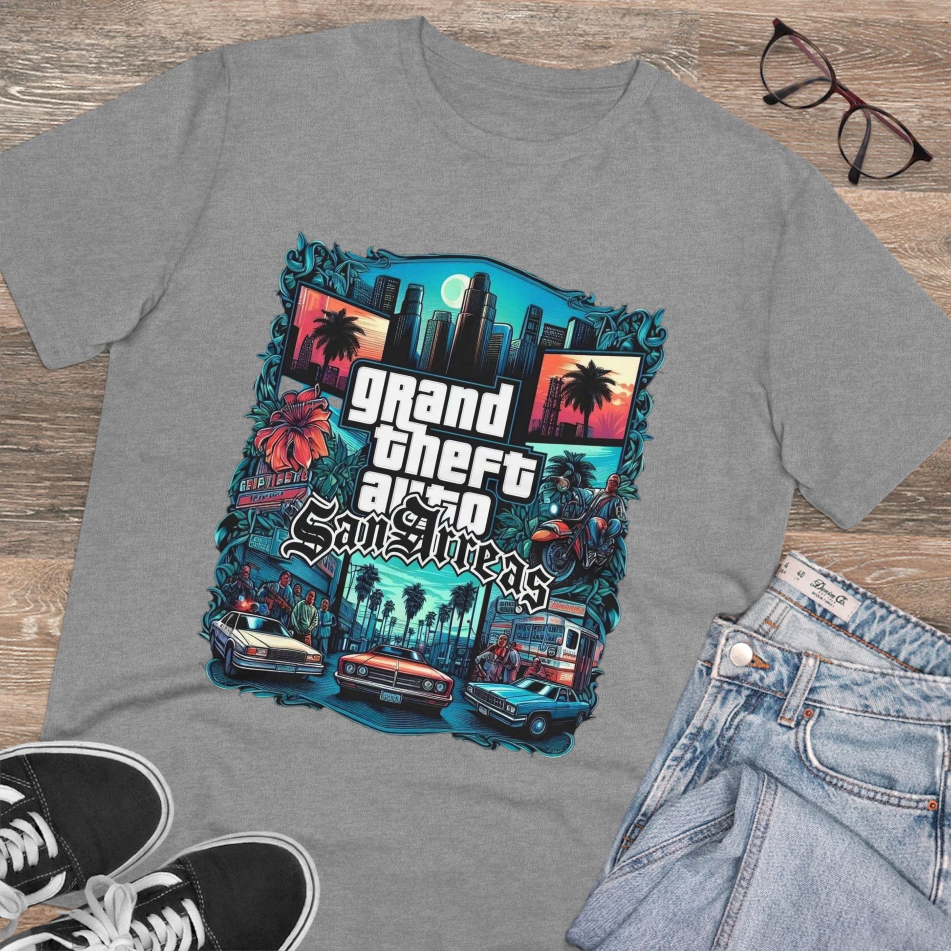 Retro GTA-Inspired Unisex T-Shirt, Gamer Gift, Casual Wear, Streetwear, Urban Style, Cool Graphic Tee - Roe Creation