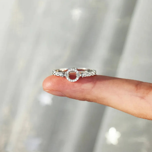 Inlaid Zircon 925 Sterling Silver Ring - Roe Creation