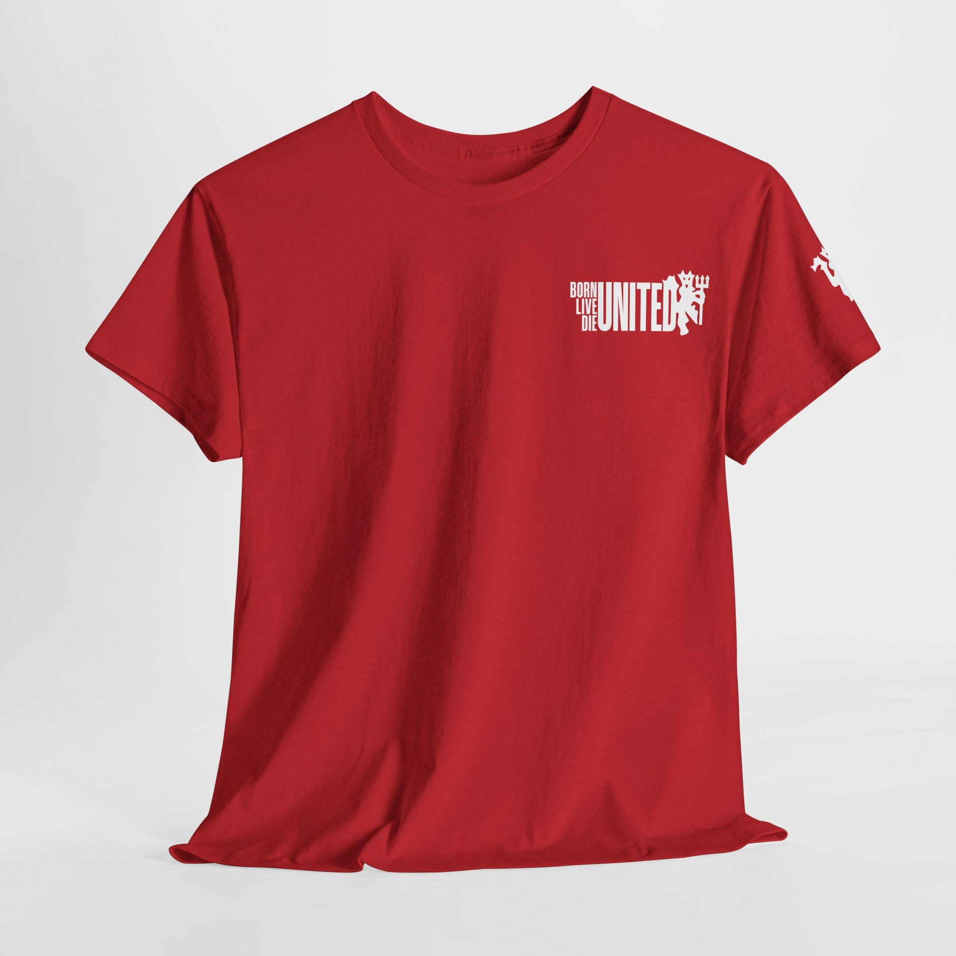 'Born Live Die United' Unisex Heavy Cotton Tee for Manchester United Fans - Casual Streetwear for All Occasions - Roe Creation