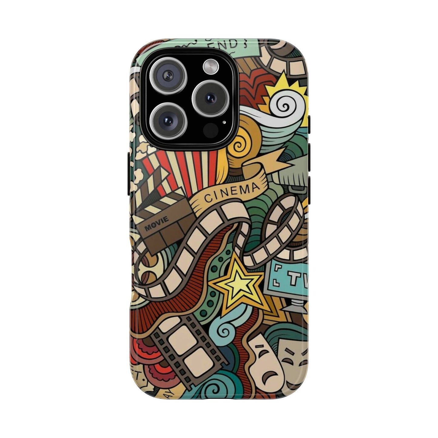 Cinema Vibes Pattern iPhone Case - Tough Cases with Movie & TV Design