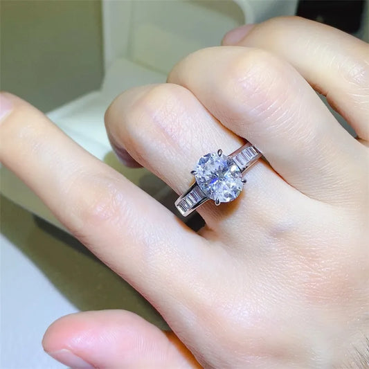 3 Carat Moissanite 925 Sterling Silver Ring - Roe Creation