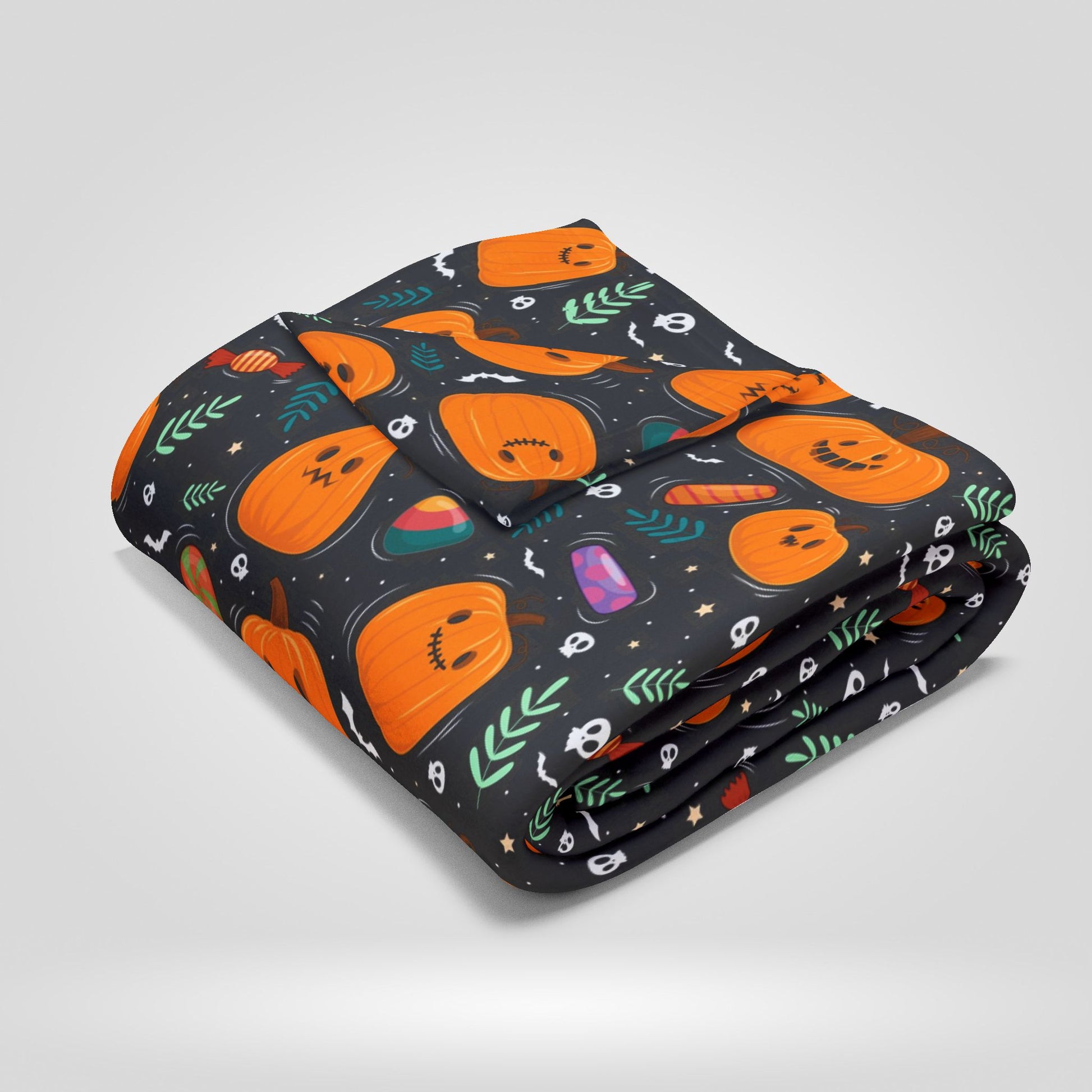 Pumpkin Patterned Halloween Fleece Blanket for Gift