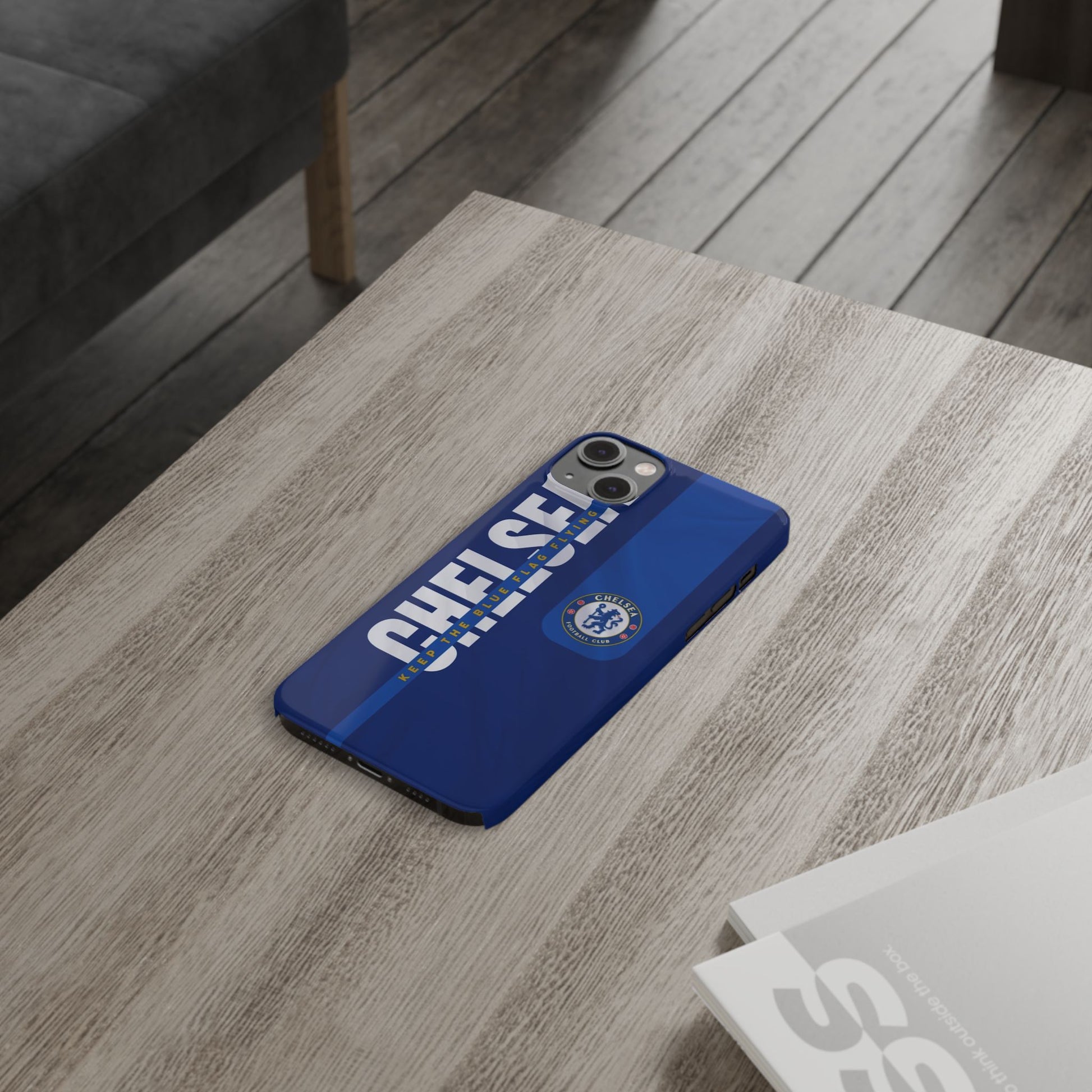 Chelsea FC Slim Phone Case for iPhone - Keep The Blue Flag Flying High - Roe Creation