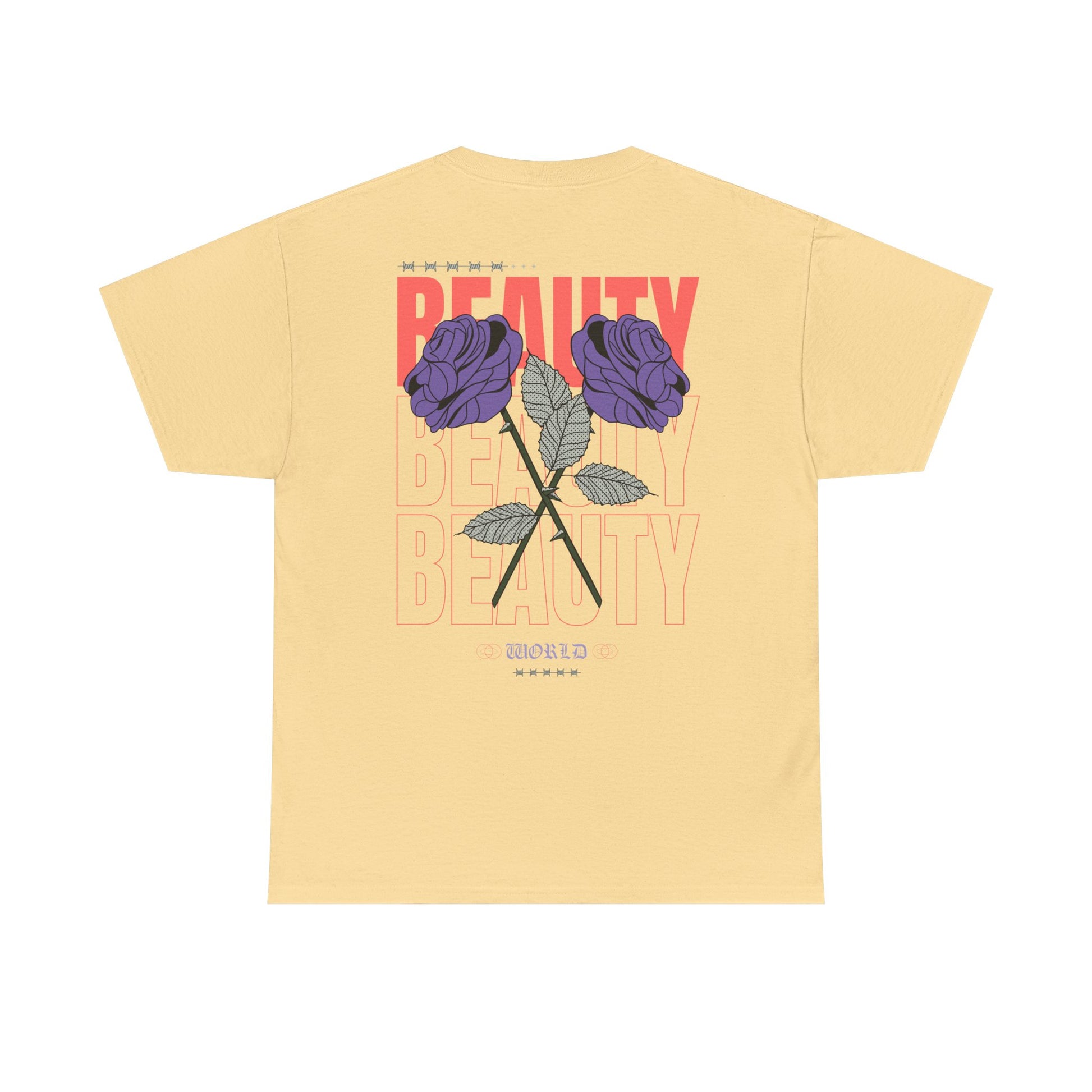 Beautiful Blooms Unisex Heavy Cotton Tee - Flower Graphics, Stylish Shirt, Gift for Her, Trendy Casual Wear, Art Lover Apparel - Roe Creation