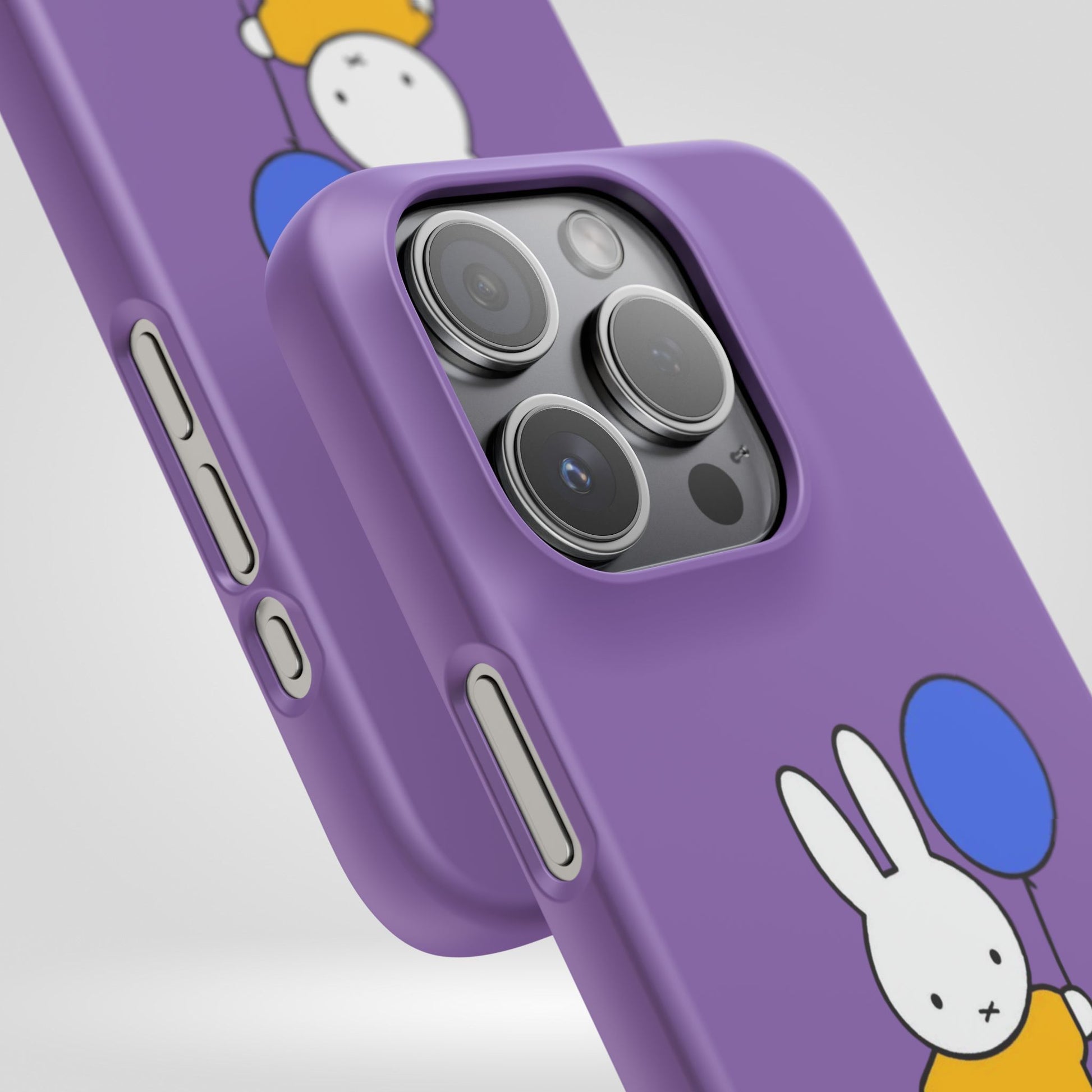 Miffy Phone Case, iPhone, Samsung Snap Case - Cartoon Fun Purple Phone Accessory for Kids and Adults - Roe Creation