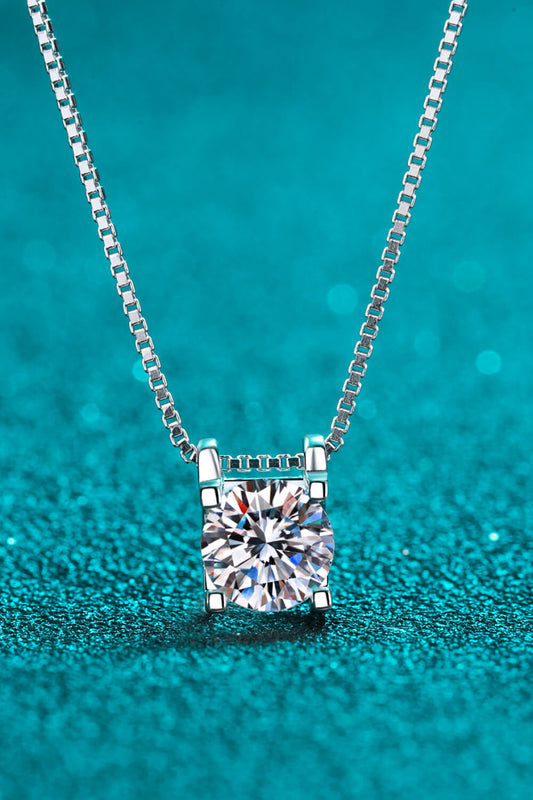 1 Carat Moissanite 925 Sterling Silver Chain Necklace - Roe Creation