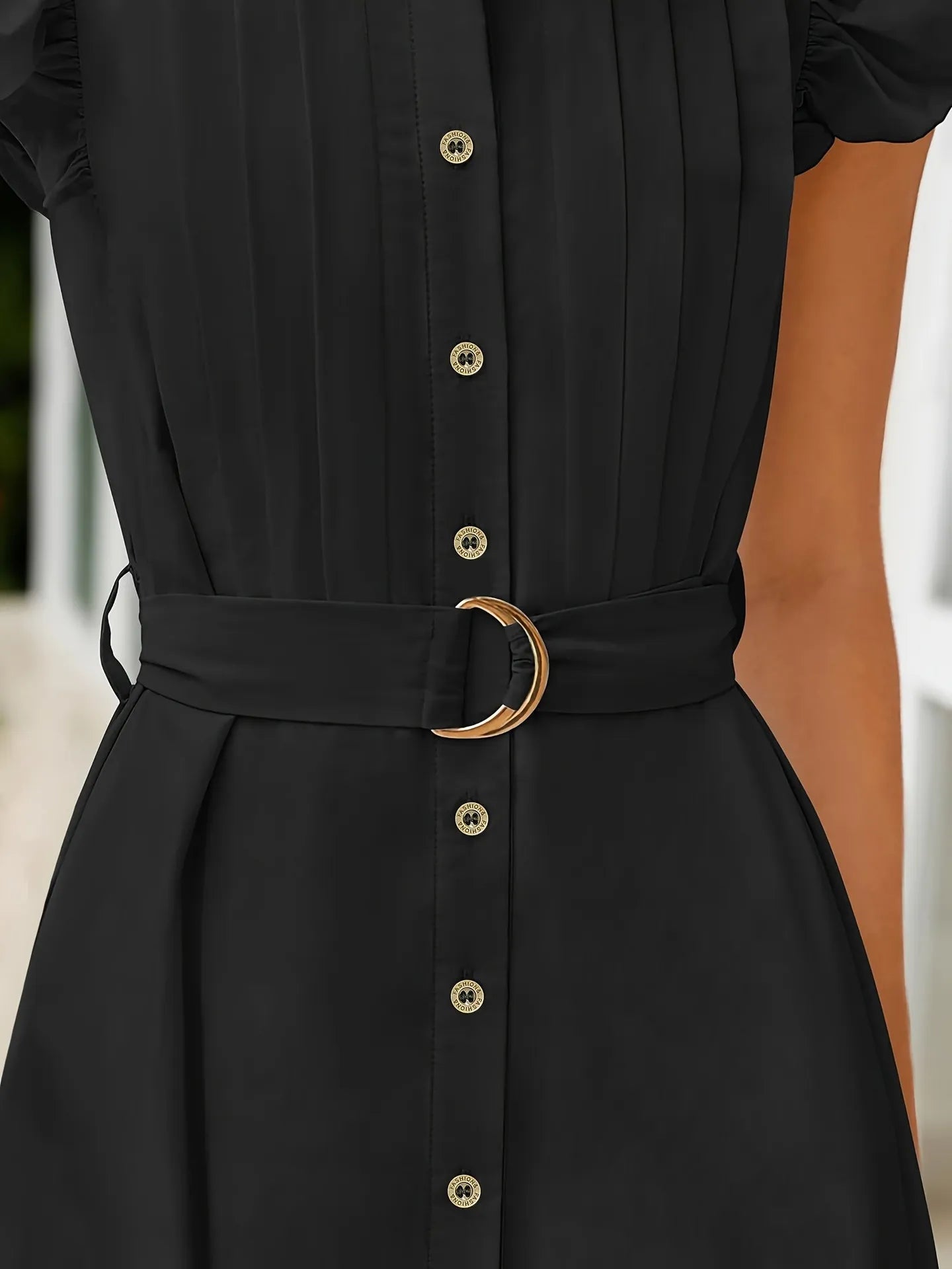 Ruffled Button-Front Midi Dress - Roe Creation