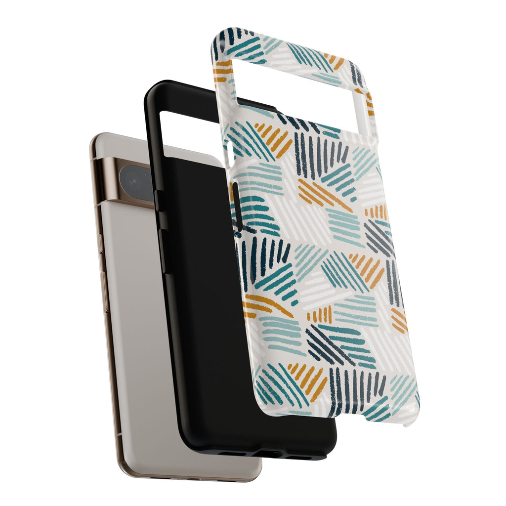 Stylish Tough Phone Case with Geometric Design - Roe Creation
