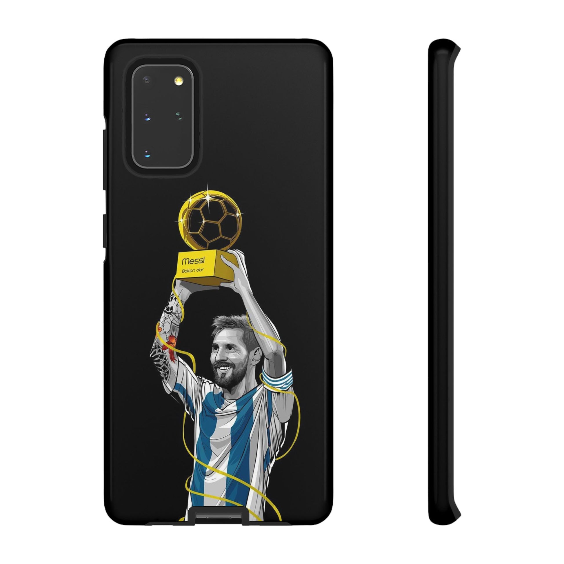 Messi Ballon Dor Black Phone Case - Tough Cases for Soccer Fans - Roe Creation