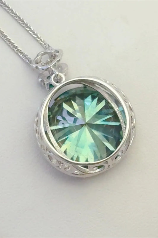 20 Carat Moissanite 925 Sterling Silver Pendant Necklace - Roe Creation