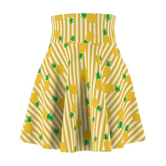Tropical Pineapple Skater Skirt for Women - Perfect for Summer Outings and Beach Days