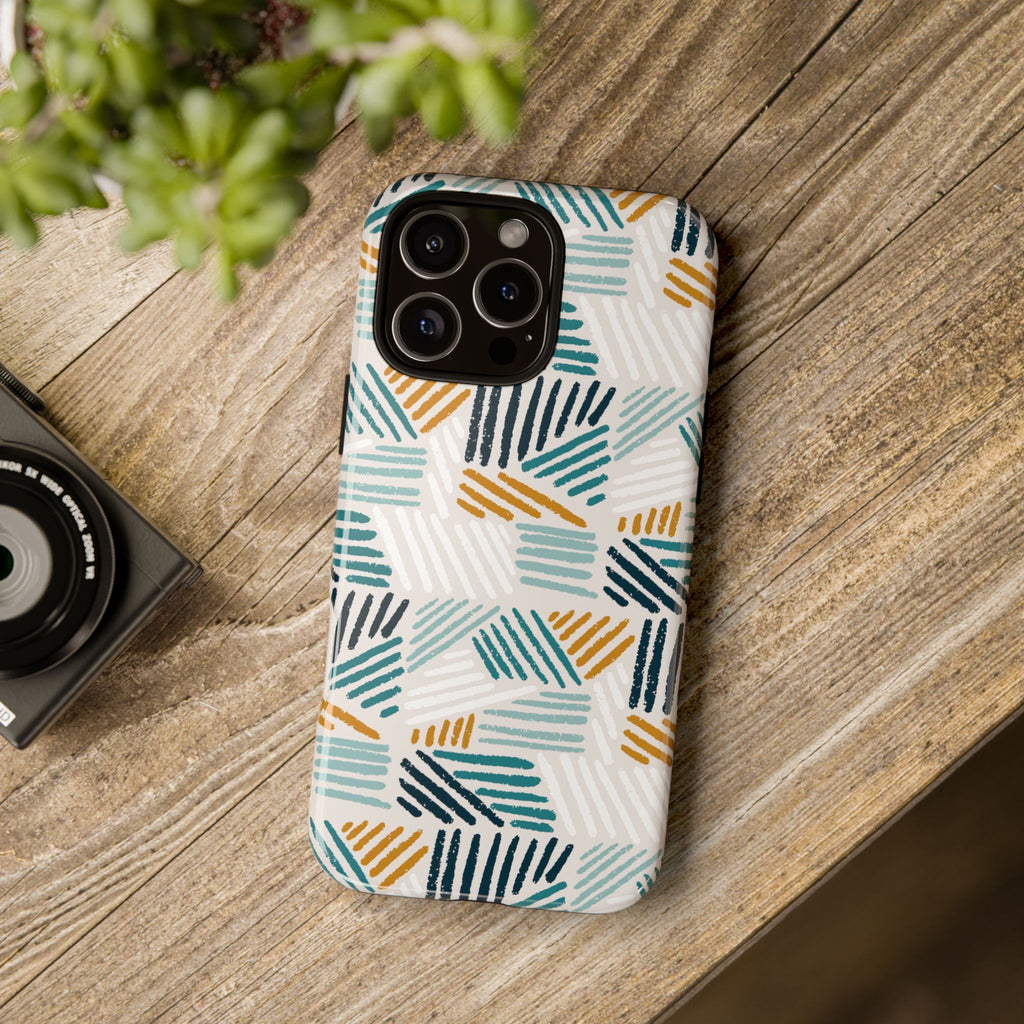 Stylish Tough Phone Case with Geometric Design - Roe Creation