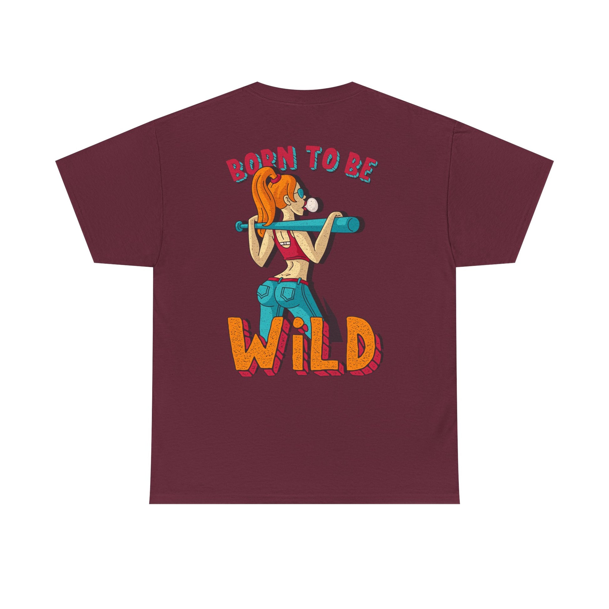 Born to Be Wild Unisex Heavy Cotton Tee, Fun Graphic Shirt, Adventure Tee, Gift for Nature Lovers, Casual Wear, Festival Top, Summer Fashion - Roe Creation