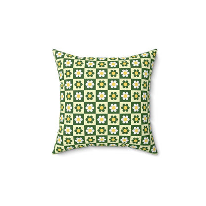 Retro Floral Square Pillow - Cozy Home Decor, Throw Cushion, Spring Decor, Housewarming Gift, Garden Party Decor, Boho Style Accent