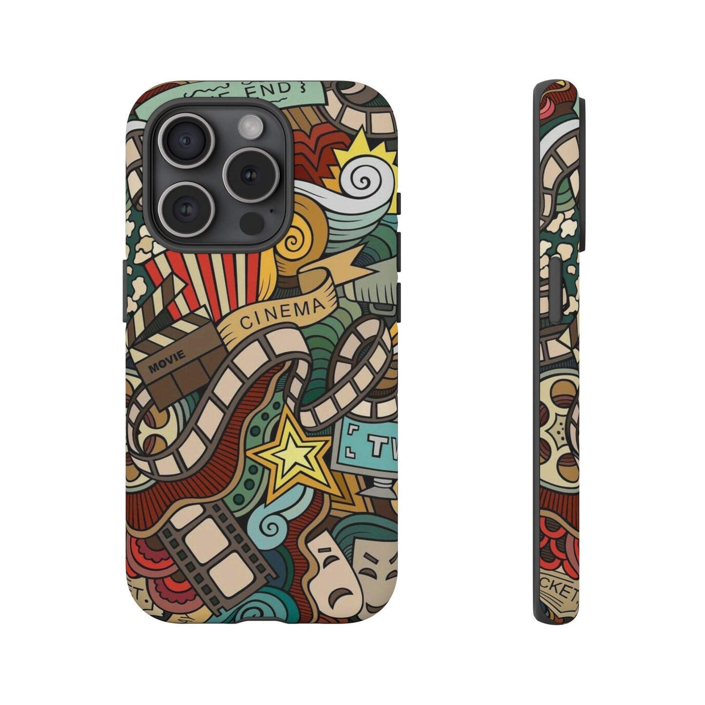 Cinema Vibes Pattern iPhone Case - Tough Cases with Movie & TV Design